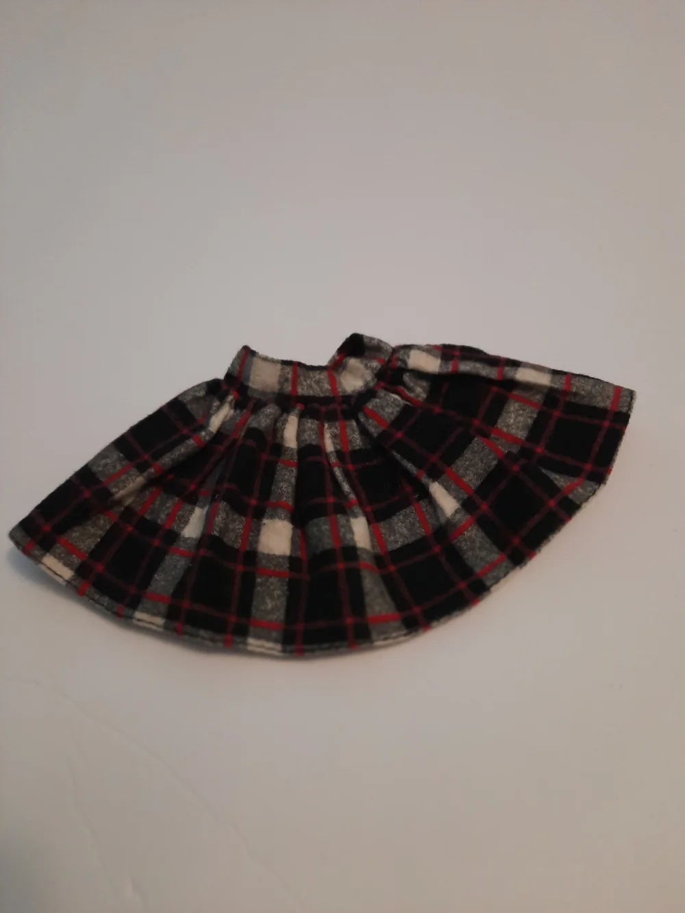 Black Red Plaid Doll Skirt - Classic Flared Style